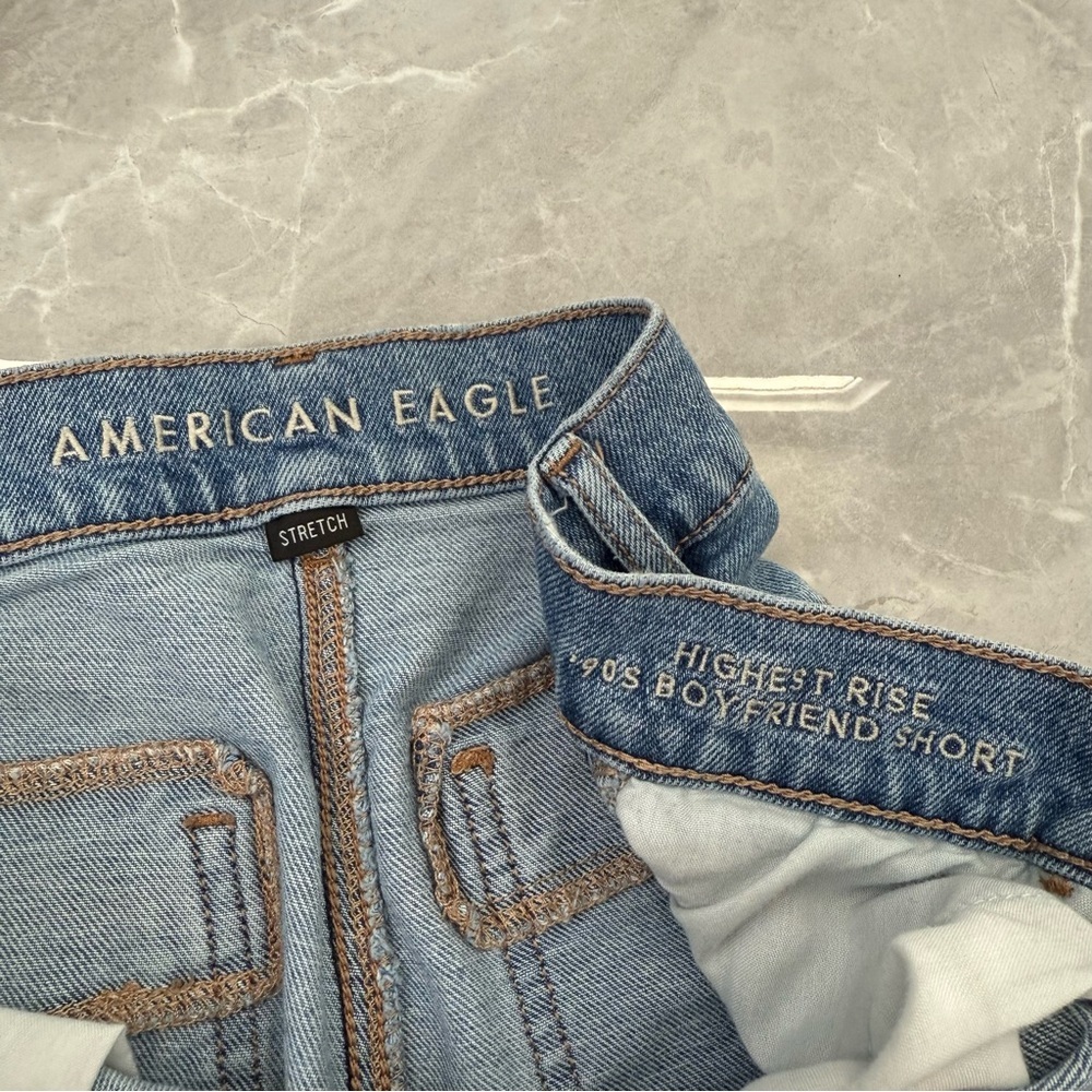 Women’s American Eagle Highest Rise 90s Boyfriend Jean Shorts Raw Hem Size 6 - Picture 10 of 15
